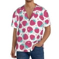 thumbnail image 3 of Haiem Hand Drawn Strawberry Men's Casual Shirts Short Sleeve Button Down Shirts Fashion Textured Summer Beach Shirt-Large, 3 of 7