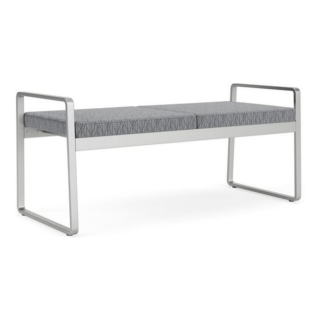 Banc 2 Places en Acier pour Réception et Salle d'Attente Gansett / Acier Argenté / Gris