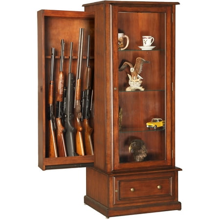 american furniture classics rta-10 gun/curio slider cabinet