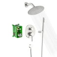 thumbnail image 1 of Sistema de ducha tipo lluvia montado en la pared Sumerain, juego de grifería de ducha de níquel cepillado con rociador de mano y válvula, 1 of 6