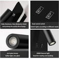 thumbnail image 4 of Hongchun LED Reading Light, USB Adjustable Indoor Wall Light, with Switch, Black, 4 of 4