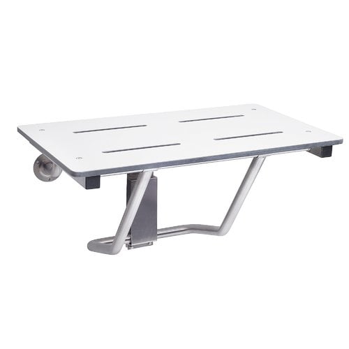 CSI Bathware SEA-WB2615-NH-PHSLO Support Mural Pliant Siège de Douche avec Plateau à Fentes, Blanc