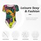 thumbnail image 4 of Fotbe Colorful Pug Body de Mujer con Cuello Redondo y Mangas Cortas, Sin Mangas Ajustado, Suave, Cómodo y Básico-X-Large, 4 of 7