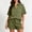 Army Green women's two piece shorts set a1, variant on Women's Two Piece Shorts Set Collared Short Sleeve Shirt Drawstring Shorts Casual Summer Lounge Matching Sets Solid Basic 2 Piece Outfits Vacation Travel Wear, Red S