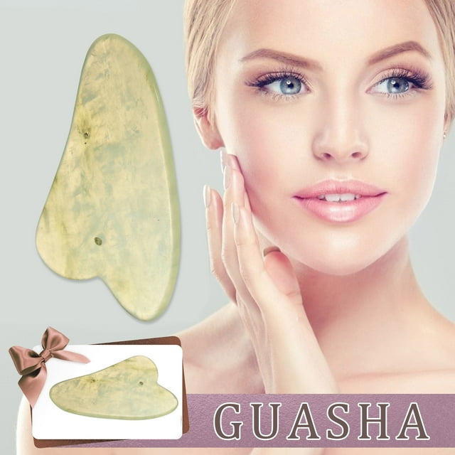 Fiudx Herramienta Gua Sha, Tabla de Raspado Natural de Xiuyan, Promueve El Metabolismo y Relaja La Tensión, Alivia El Dolor y Mejora La Circulación, Masaje Facial o Corporal, Ideal para Entusiastas D
