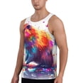 thumbnail image 2 of Lsque Watercolor Butterfly Guinea Pig Pattern Mens Tank Tops Muscle Athletic Quick Dry Sleeveless Workout Fitness T Shirts Beach Tank Top, Loose-fit Sleeveless Shirt for Men-3X-Large, 2 of 7