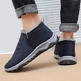 thumbnail image 6 of Gyexs Snow Boots for Women Winter Footwear Barefoot Shoes Waterproof Hiking Boots Warm Sheepskin-Lined Orthopedic Shoes on Ankle Sneakers with Arch Support, Navy, Size 7.5, 6 of 7