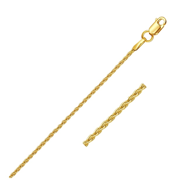 14k Yellow Gold Round Chain 1.2mm 18 in