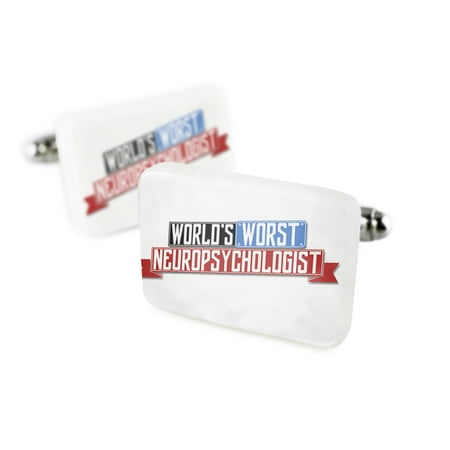 Cufflinks Funny Worlds worst NeuropsychologistPorcelain Ceramic NEONBLOND