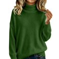 thumbnail image 4 of Yigetop Women's Cable Knit Turtleneck Sweater Soft Cozy Long Sleeve Pullover Casual Tops Warm Knitwear for Fall Winter Daily Wear Mint Green 3XL, 4 of 6