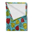 thumbnail image 2 of Nature Soft Flannel Fleece Blanket, Colorful Hand Drawn Falling Leaves Blue Background Autumn Forest Trees Theme Artwork, Cozy Plush for Indoor and Outdoor Use, 50" x 60", Multicolor, by Ambesonne, 2 of 5