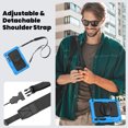 thumbnail image 7 of Case for Samsung Galaxy Tab S10+ Plus 2024/S9 FE+ Plus 12.4 inch with Screen Protector, 360 Degree Rotating Kickstand Hand Strap Shockproof Cover with Shoulder Strap, Sky Blue, 7 of 7