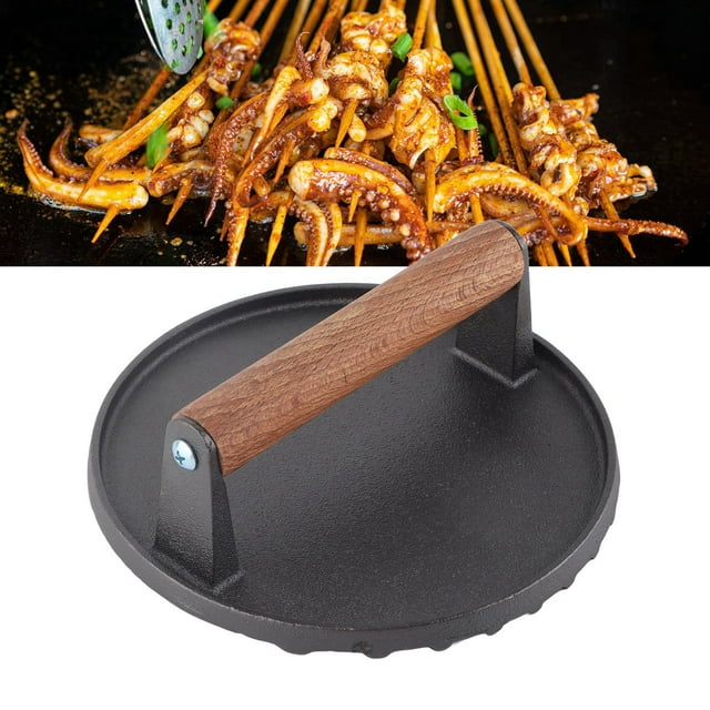 Cast Iron Barbecue Press, Bacon Cooker Grill Press, Fried Meat Pressure Tool For Roast Grills