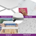 thumbnail image 3 of Dextrus 6ft Heavy Duty Outdoor Folding Picnic Table and Bench Resin Tabletop & Stable Steel Frame with Umbrella Hole for Yard Patio Lawn Party, White, 3 of 5