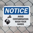 thumbnail image 4 of Avoid Contamination Wash Your Hands OSHA Notice Rigid Plastic Sign 24 Inch x 18 Inch - 10 Pack, 4 of 8