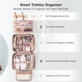 thumbnail image 2 of Neceser colgante de viaje para mujeres que viajan con compartimento a prueba de fugas, organizador de cosméticos, kit de accesorios de viaje esenciales, Negro, Neceser, 2 of 4