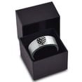 thumbnail image 3 of Tungsten American Heart Shaped Flag Band Ring 8mm Men Women Comfort Fit Brushed Gray Flat Cut Black Polished, 3 of 4