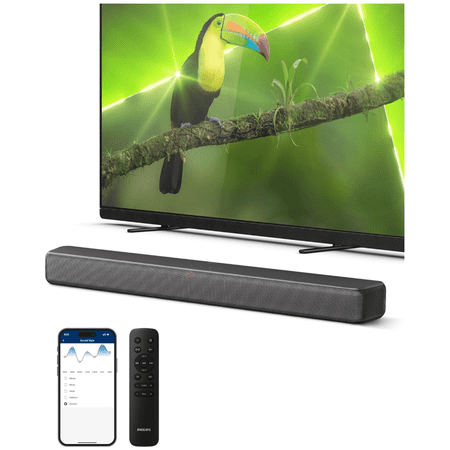 Philips B5109 2.0 Channel Bluetooth Soundbar, Dark Grey