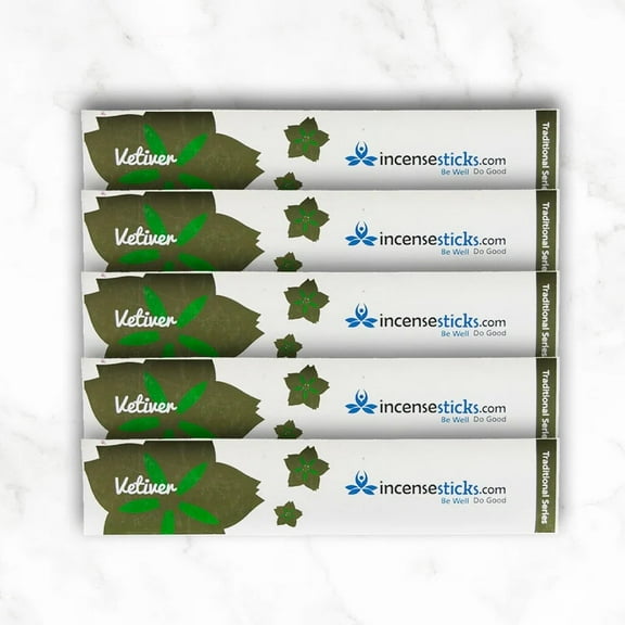 Vetiver Incense 8" 10 Sticks Pack: 5 Packs
