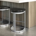 thumbnail image 3 of Home Square 2-Piece 26.13" Faux Leather Counter Bar Stool Set in Black, 3 of 4