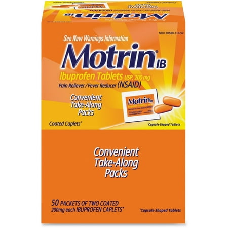 Motrin IB Liquid Gels, Ibuprofen, Aches and Pain Relief, 50 Count, Pack of 2