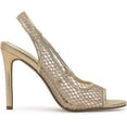 thumbnail image 6 of Jessica Simpson Jaisey Clear/Gold Peep Toe Slingback Stiletto Heeled Sandals (Clear/Gold, 9), 6 of 6