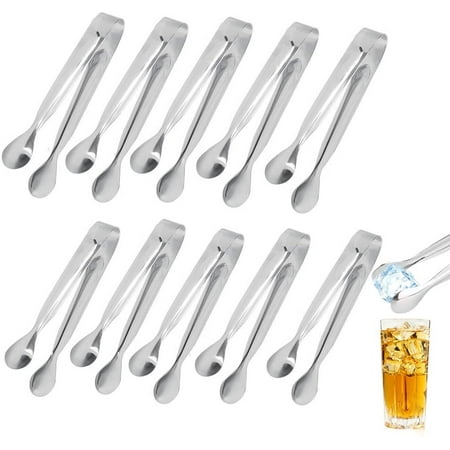 

Stainless Steel Sugar Tongs Set 10 Pieces Ice Cube Tongs Candy Tongs Sugar Clip Spaghetti Serving Tongs Salad Tongs Pastry Tongs for Wedding Party Candy Bar Buffet Grill Picnic
