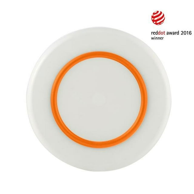 PALM PM962 Grande Assiette Blanche - Base Antidérapante Orange - Lot de 4