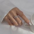 thumbnail image 3 of Anillo ajustable de hoja de plata TANGJMXG para mujer, 3 of 4