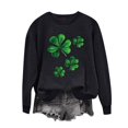 thumbnail image 1 of AherBiu Chandails de la Saint-Patrick pour Femmes Col Rond Manches Longues Imprimé Trèfle Décontracté Ample, 1 of 6