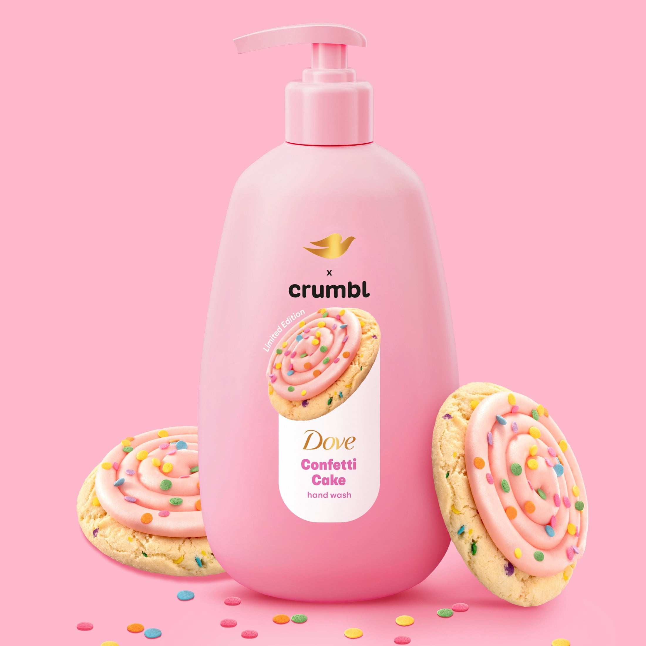 (4 pack) Dove Crumbl Liquid Hand Wash Funfetti Birthday Cake, 12 fl oz