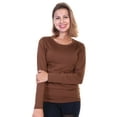 thumbnail image 3 of Angelina Women's Brushed Fleece Long-Sleeve Crewneck Thermal Tops (3-Pack), 3 of 5