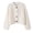 White, variant on TGSLY Fall Button Down Sweater for Women Warm Soft Crew Neck Long Sleeve Chunky Knit Cropped Cardigan Loose Casual Solid Color Coat with Pockets L