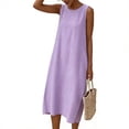thumbnail image 2 of Sentmoon Robe de Maison Été 2026 à Imprimé Rayé Sans Manches à Col Ras du Cou Robe de Cocktail pour Fête avec Poches Coupe Régulière pour la Plage et les Vacances m, 2 of 7