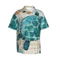 thumbnail image 2 of Balery Watercolor Sea Turtle Print Men's Hawaiian Shirts Short Sleeve Beach Shirt Relaxed Fit Vacation Button Down Shirts-Large, 2 of 9