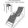 thumbnail image 3 of Chaises de Patio Chaises Longues d'Extérieur Ensemble de 3 - Chaise Longue Inclinable Robuste avec Table d'Appoint en Aluminium, Gris, Résistant aux Intempéries pour Bord de Piscine, Plage (3 Pcs), 3 of 8