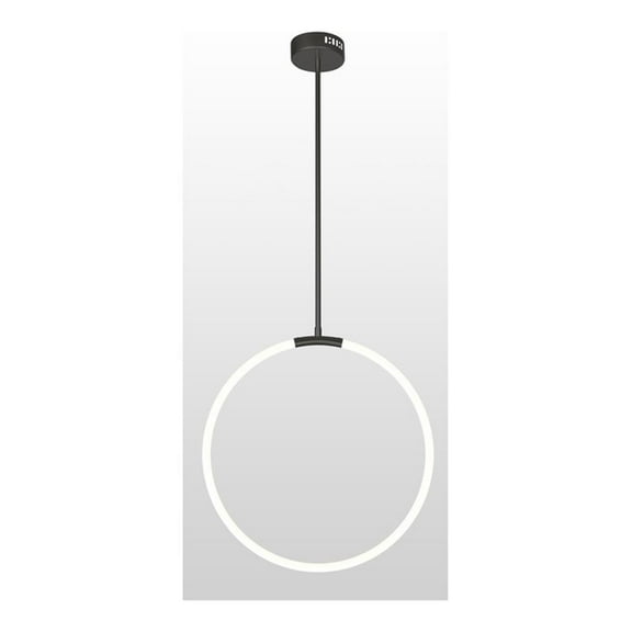 CWI Lighting Hoops 1 Light Contemporary Metal LED Chandelier in Black