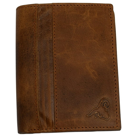 RFID Blocking Genuine Leather Badge Holder Bifold Wallet USA Series