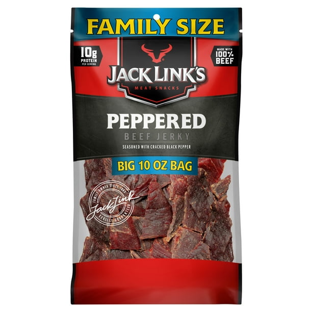 Jack Link's, Beef Jerky, Peppered, 10oz - Walmart.com - Walmart.com