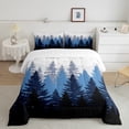 thumbnail image 2 of Feelyou Woodland Botanical Bedding Comforter Set for Adult, Blue Tree Plant Twin Comforter Sets, Rustic Farmhouse Reversible Bedding Set, Luxury Bedroom Decor, 2pcs, 2 of 8