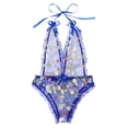 thumbnail image 1 of WZXFASHION Lingerie Brodée Frower pour Femmes sous-Vêtements Pyjama Combinaison Teddy Bleu m, 1 of 9