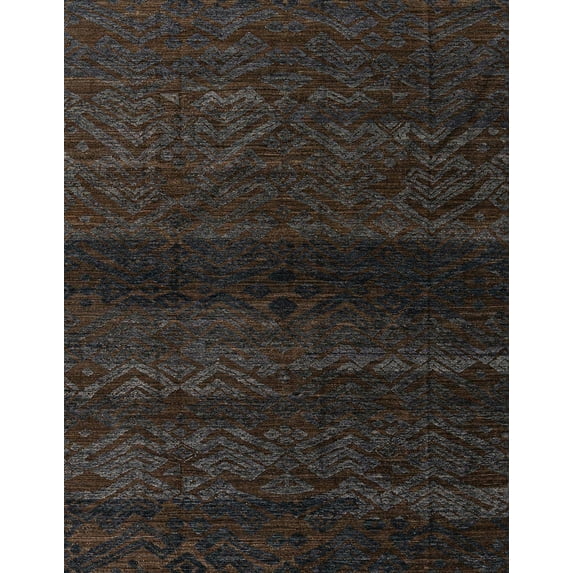 Ahgly Company Machine Washable Indoor Rectangle Abstract Black Area Rugs, 8' x 10'