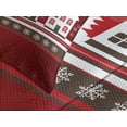 thumbnail image 4 of Ambesonne Christmas Quilted Bedspread Set 3 Pcs, Winter Theme Tree, Queen Size, White Red, 4 of 5
