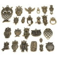 thumbnail image 5 of 24 piezas de accesorios de joyería de búho de bronce, modelos mixtos de aleación para colgantes de suministros de artesanía DIY, 5 of 5