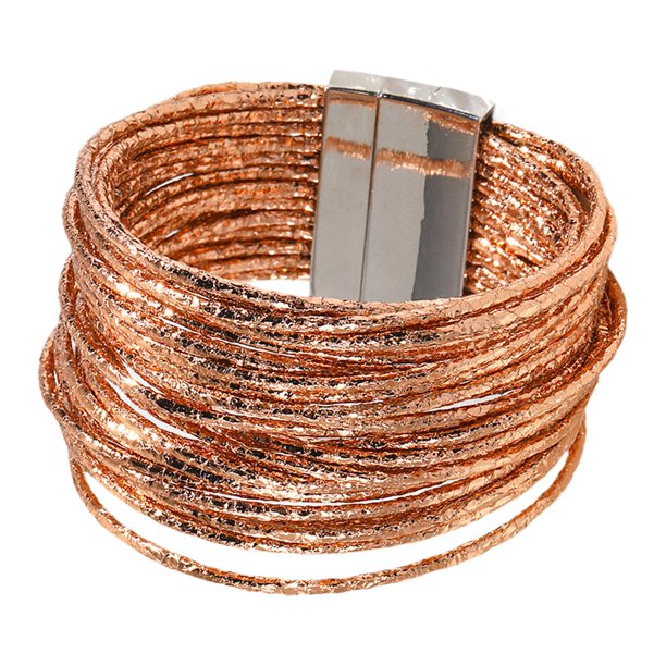 Pulsera para mujer, accesorios, con cierre magnético, aleación de zinc versátil y a la moda. Champán