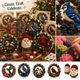 thumbnail image 6 of Cozy Nature 3D Fabric Poke Art Kit, Christmas No Sew Punch Needle Craft, Cardinal Red Bird Wreath Handmade Decor Kit for Adult Beginner Craft Enthusiasts, 6 of 7