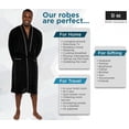 thumbnail image 5 of Ross Michaels Mens Robe Lightweight- Mid Length - Summer Bathrobe with Contrast Piping (Black, XXL), 5 of 6