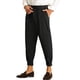 thumbnail image 4 of Pantalones de vestir formales de color sólido con doble pliegue recortados para hombres INSPIRE CHIC 38 Negro, 4 of 5