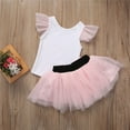 thumbnail image 5 of Mère Fille Femmes Enfant Filles Été T-shirt Hauts Jupe Robe en Tulle Tenues Assorties Ensemble, 5 of 5
