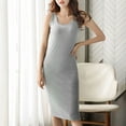 thumbnail image 3 of WQQZJJ Ladies Casual Round Neck Dress Solid Color Slim Comfortable Dress Tank Mid-Length Bottom Dresses, 3 of 6